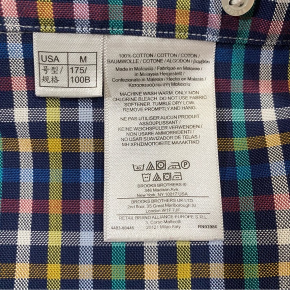 Brooks Brothers Men’s Shirt Medium Supima Cotton Plaid Long Sleeve Non-Iron - Picture 16 of 16
